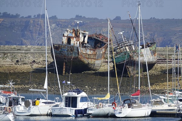 Port of Camaret-sur-Mer with ship cemetery on the Crozon peninsula