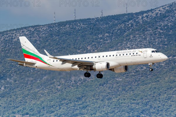 An Embraer 190 aircraft of Bulgaria Air with registration LZ-SOF at Athens Airport