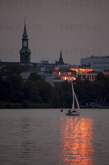 Lake Alster by night