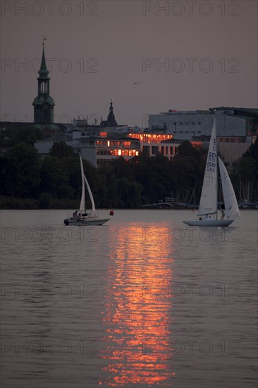 Lake Alster by night