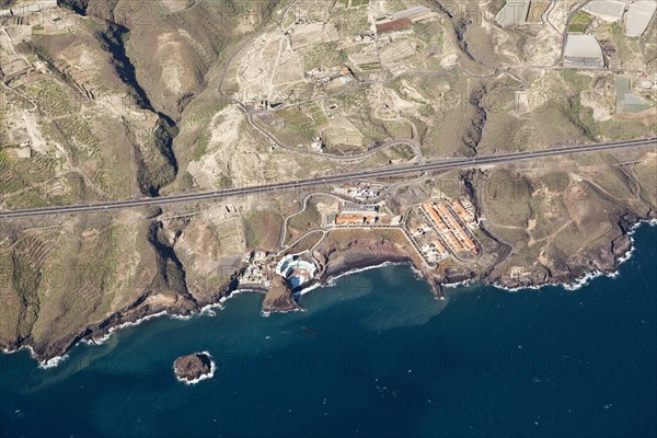 Aerial view of the coast at Los Roques Fasnia