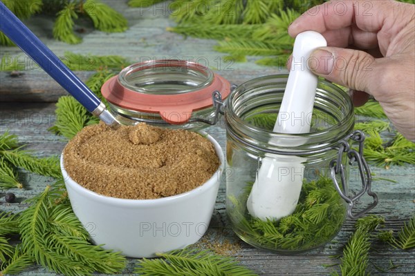 Production spruce tip honey