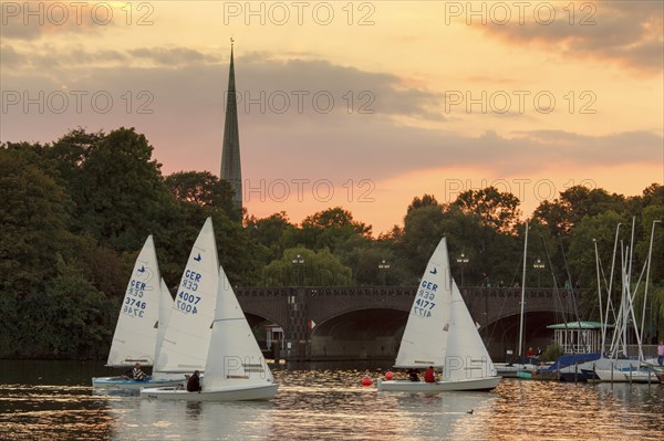 Sailboats on Lake Alster