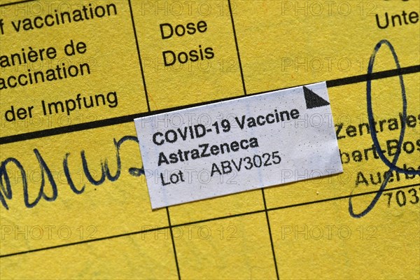 Vaccination certificate after vaccination with AstraZeneca against Covid-19
