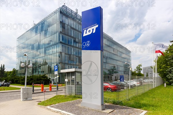Headquarters of LOT Polskie Linie Lotnicze at Warsaw Airport
