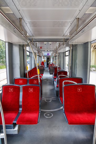 Interior of the Stubaitalbahn Innsbruck tramway tramway local traffic in Fulpmes