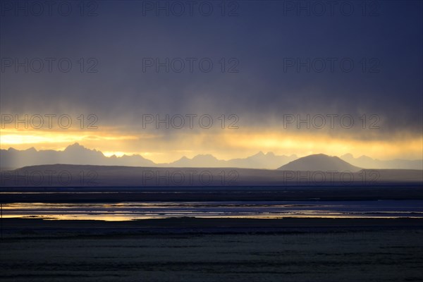 Central Cordillera at sunset and thundershowers