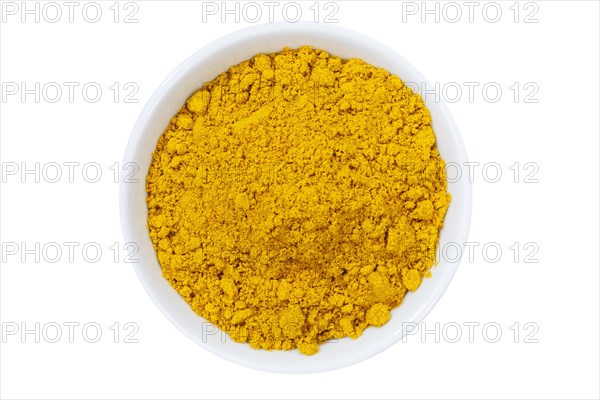 Curry powder curry powder spice from above clipping frame against a white background