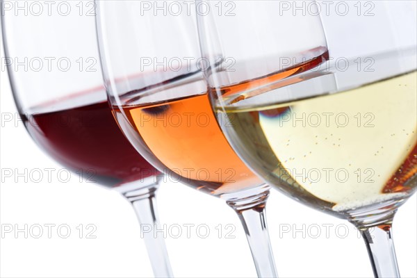 Wine glasses wine glasses white wine red wine rose exempted exempt isolated