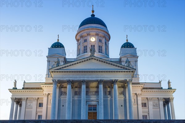 Cathedral cathedral church Tuomiokirkko evening night travel tourism in Helsinki