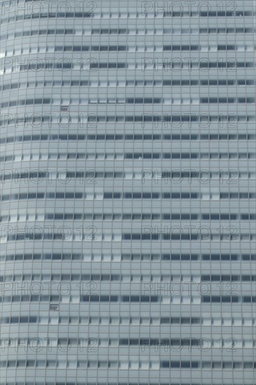 Grey facade of a business building in Ginza district