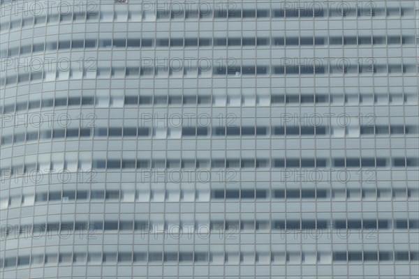 Grey facade of a business building in Ginza district
