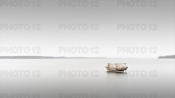 A winterized boat on the Schwielochsee