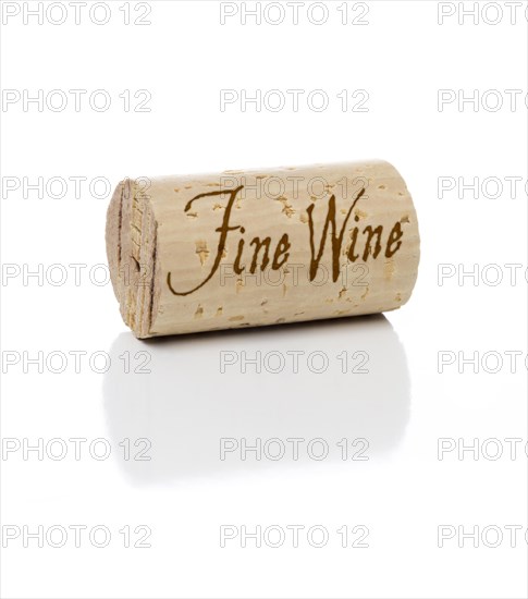 Fine wine branded cork isolated on a white background