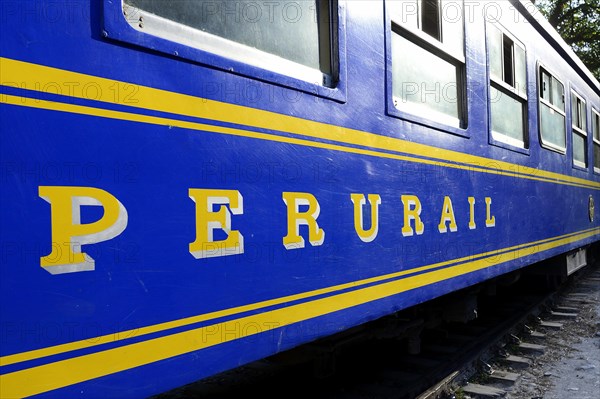Train of the Perurail of the line Cusco to Machu Picchu