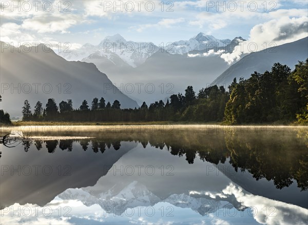 View of Mount Cook and Mount Tasman in morning light
