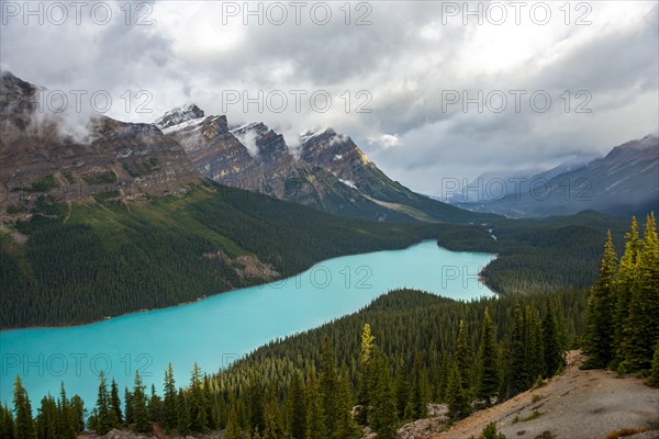Cloudy mountain peaks