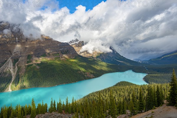 Cloudy mountain peaks