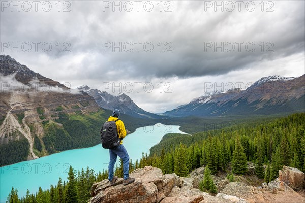 Hiker looking into the distance