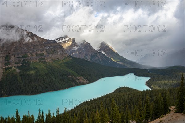 Cloudy mountain peaks