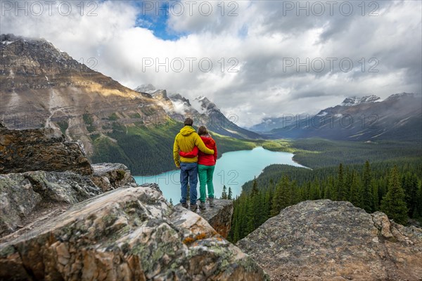 Couple hugging