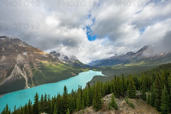 Cloudy mountain peaks