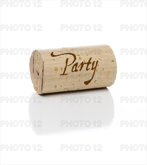 Party branded wine cork isolated on a white background