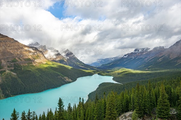 Cloudy mountain peaks