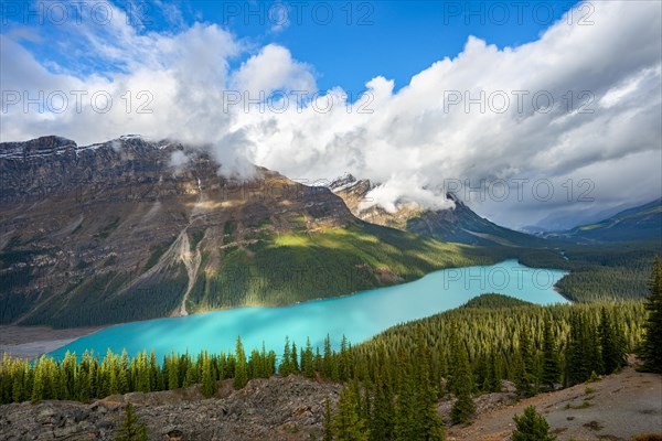 Cloudy mountain peaks