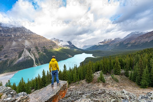 Hiker looking into the distance