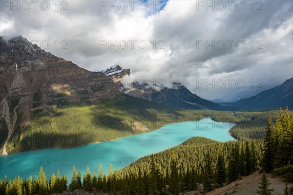 Cloudy mountain peaks