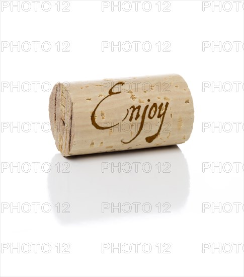 Delicious branded wine cork isolated on a white background