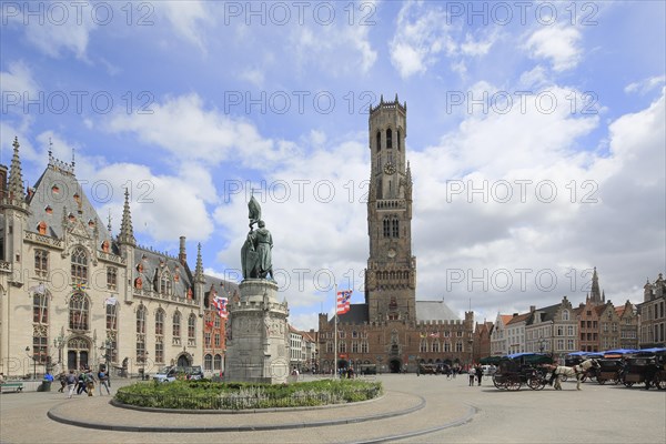 Market with Belfry Tower and Cloth Hall