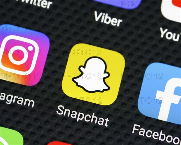 Snapchat app icon on a smartphone