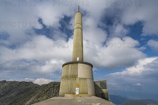 Summit installation on Gausta or Gaustatoppen highest mountain in Norway