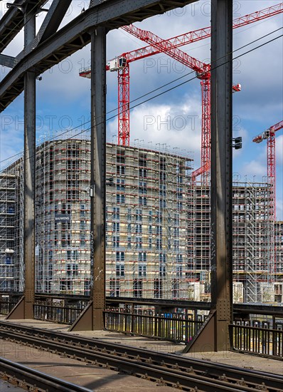Residential construction in Frankfurt Ostend at Deutschherrnbruecke