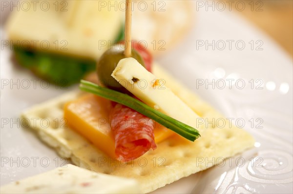 Cracker appetizers with cheese