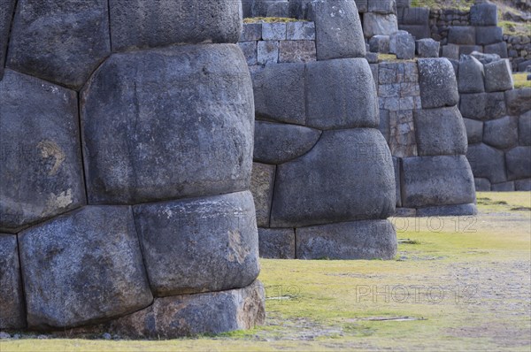 Fortress walls in the Inca ruins Sacsayhuaman