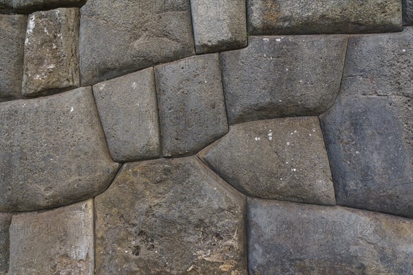 Precise stone setting in the ramparts of the Inca ruins Sacsayhuaman