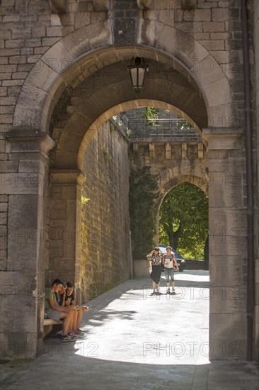 Tourists enjoying San Marino
