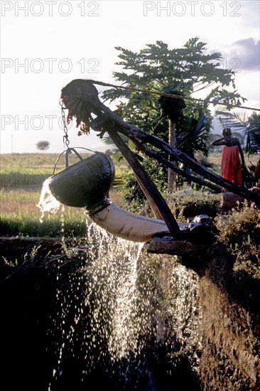 Bailing out water for agriculture purpose