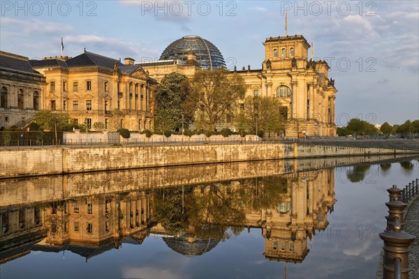 Reichstag with Spree river in morning light