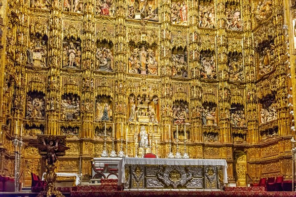 Golden main altar with biblical figures
