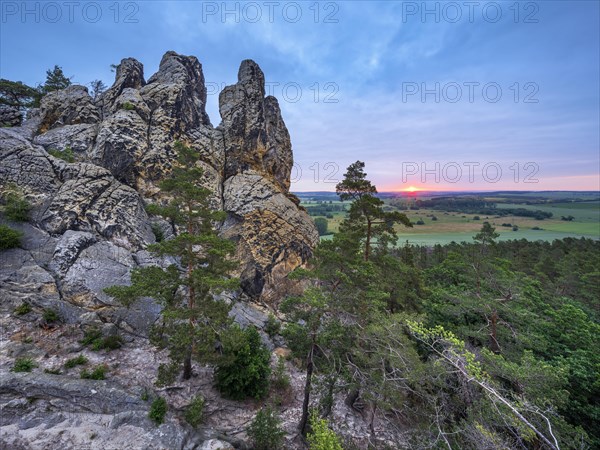 Rock formation Hamburger Wappen at sunrise