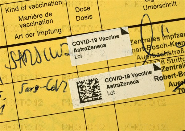 Vaccination certificate after second vaccination with AstraZeneca against Covid-19