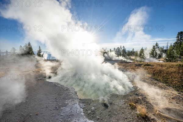 Steaming hot springs