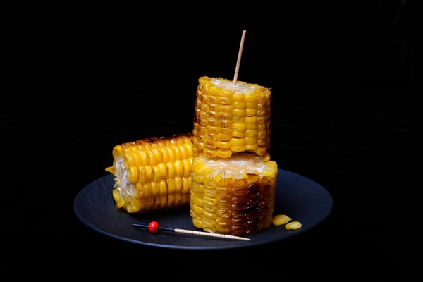 Grilled corn on the corn cob