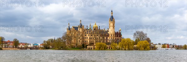 Schwerin Castle Landtag Government Parliament Mecklenburg-Vorpommern Panorama in Schwerin