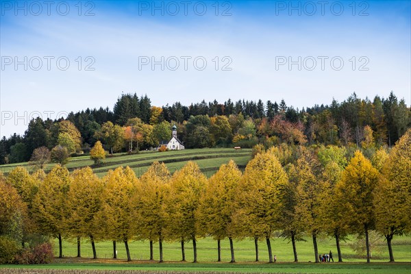 View of the Giersberg with chapell Giersbergkapelle Mariae Geburt