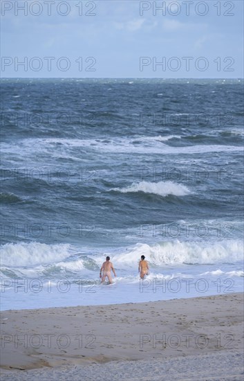 Nude bathers at a nudist beach